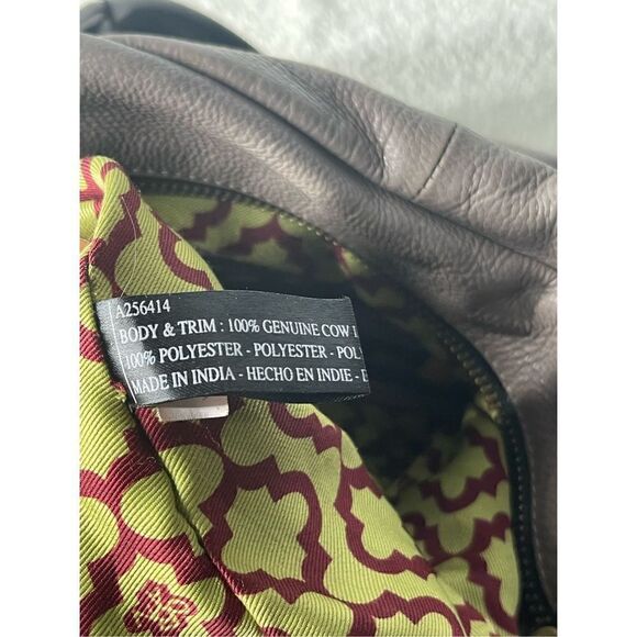 orYANY Neutral Colorblock Pebble Leather Double Zipper Studded Tote Shoulder Bag - Picture 6 of 12